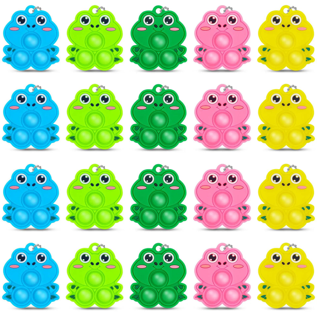 Cartoon Animal Fidget Bubble Keychains for Stress Relief