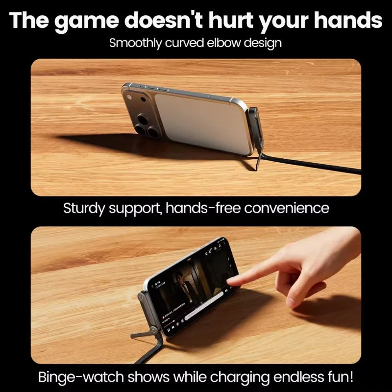 240W Fast Charging Cable with Built-in Phone Stand