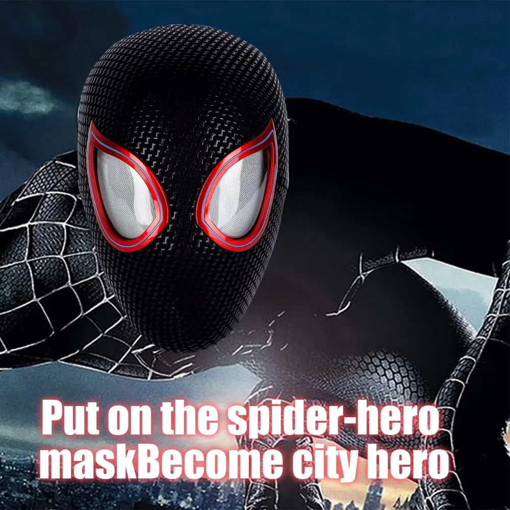 Interactive Miles Morales Mask with Remote Control Movable Eyes - 4