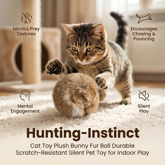 Interactive Plush Catnip Toy Ball for Indoor Cats