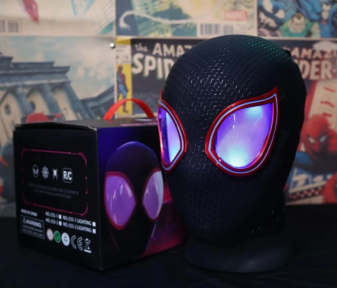 Interactive Miles Morales Mask with Remote Control Movable Eyes - 23