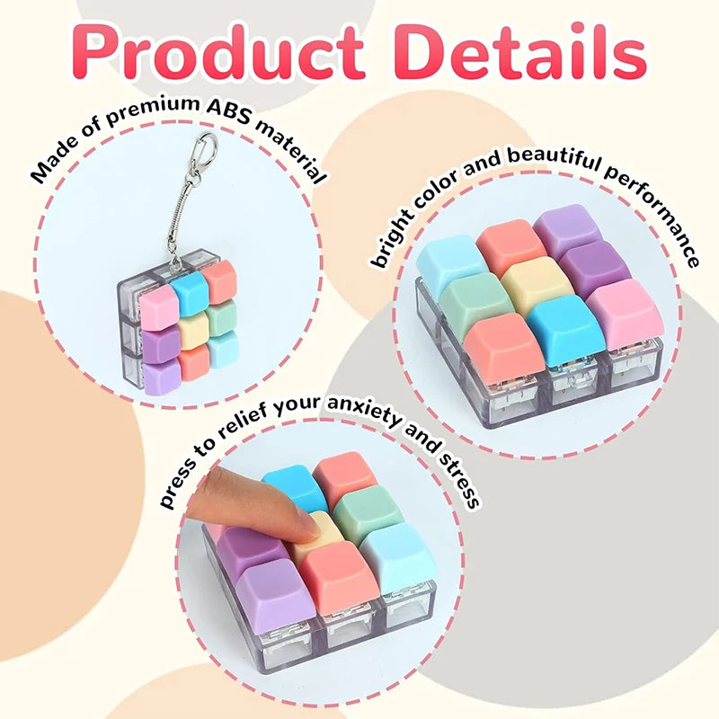 Mechanical Keyboard Fidget Keychain Stress Reliever