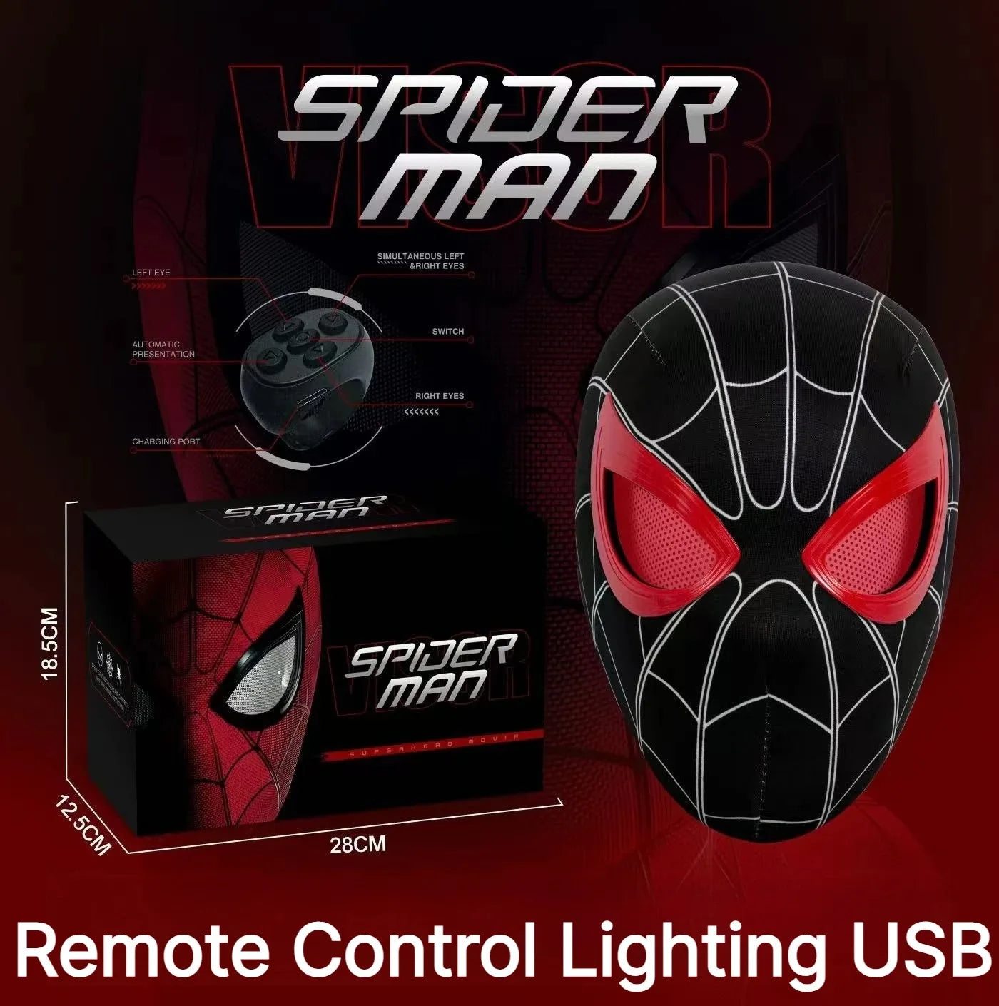 Interactive Hero Mask with Chin-Operable Blinking Eyes - 22
