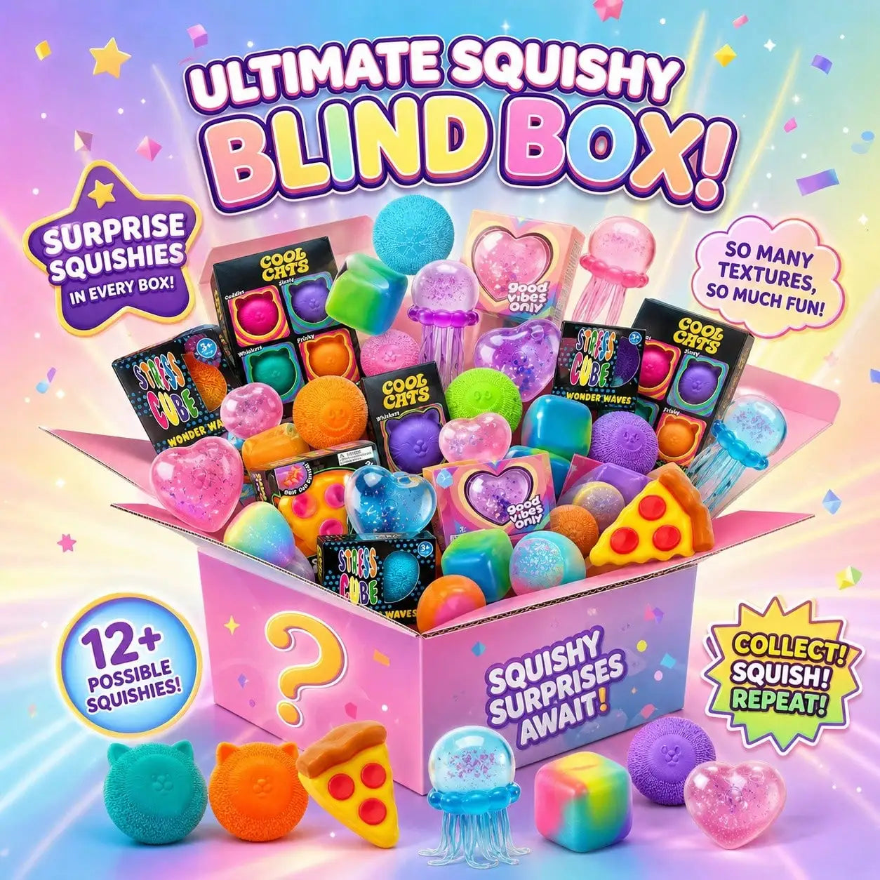 100-Piece Surprise Squishy Fidget Toy Collection - 18
