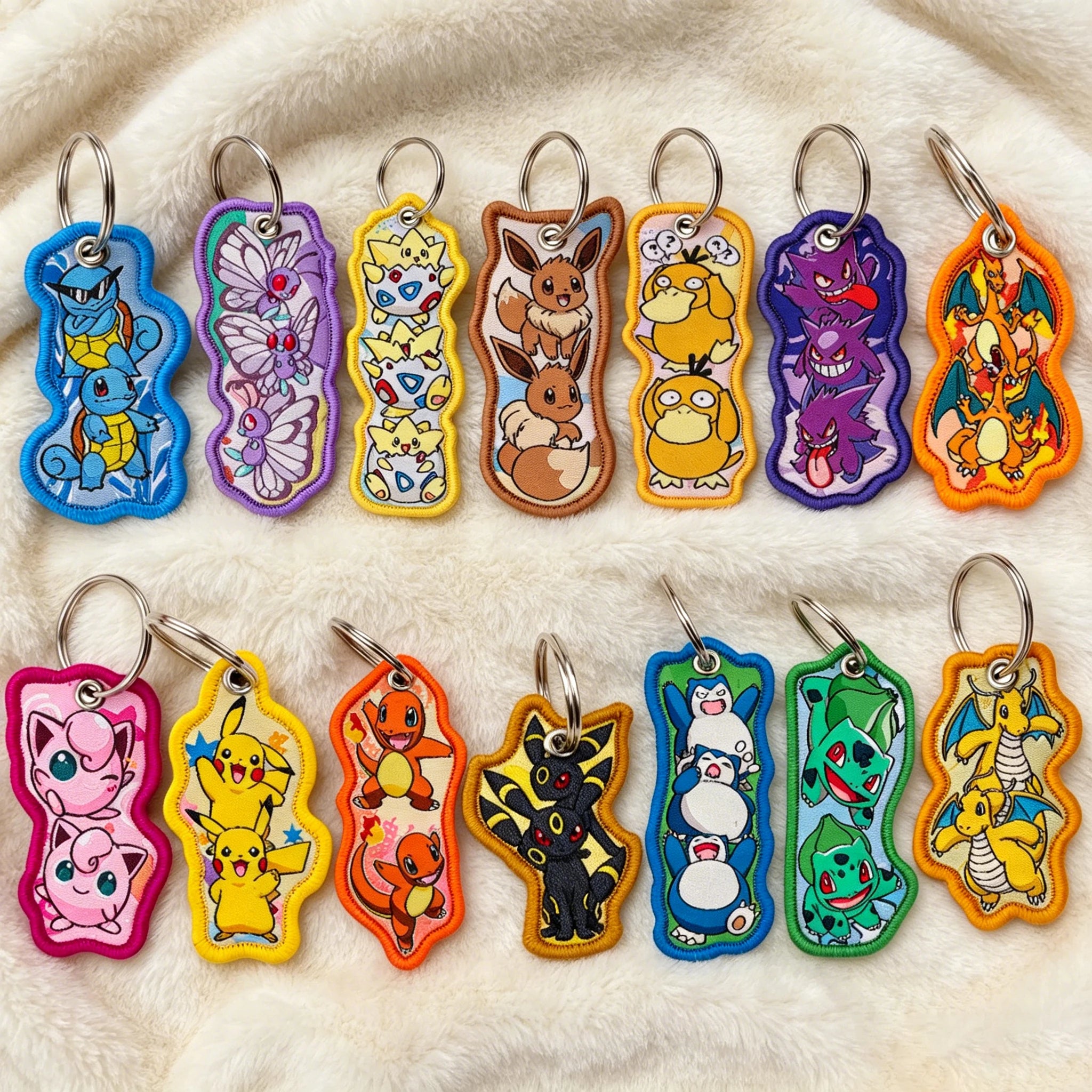 Cute Cartoon Monster Keychain for Keys and Bags - 1