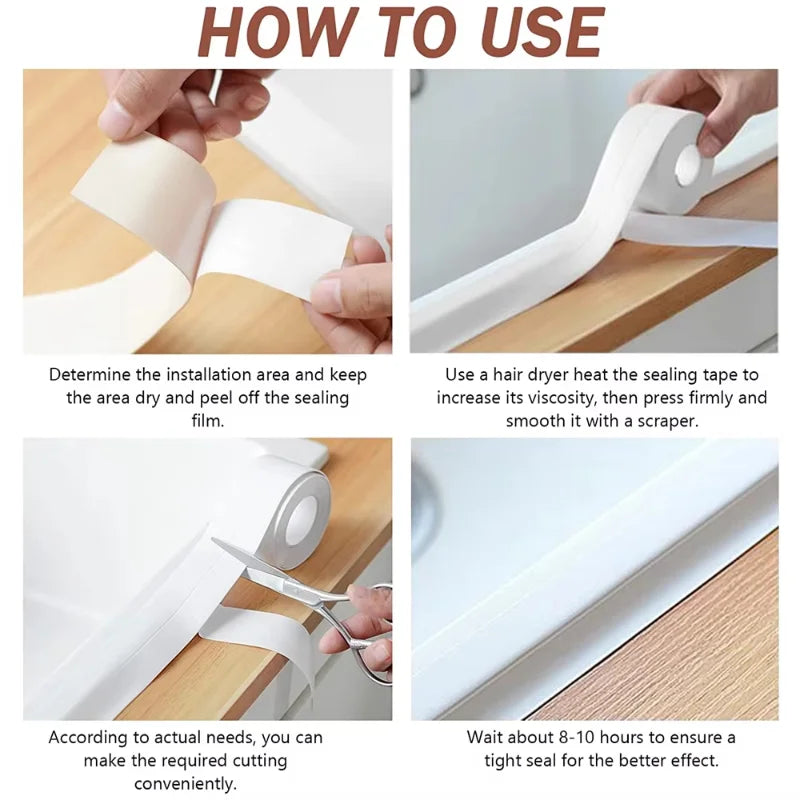 Waterproof Self-Adhesive Sealing Tape for Kitchen and Bathroom - 6