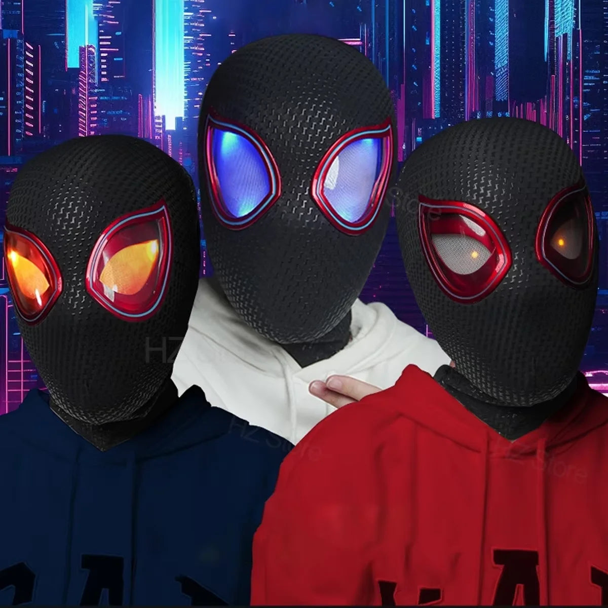 Interactive Miles Morales Mask with Remote Control Movable Eyes