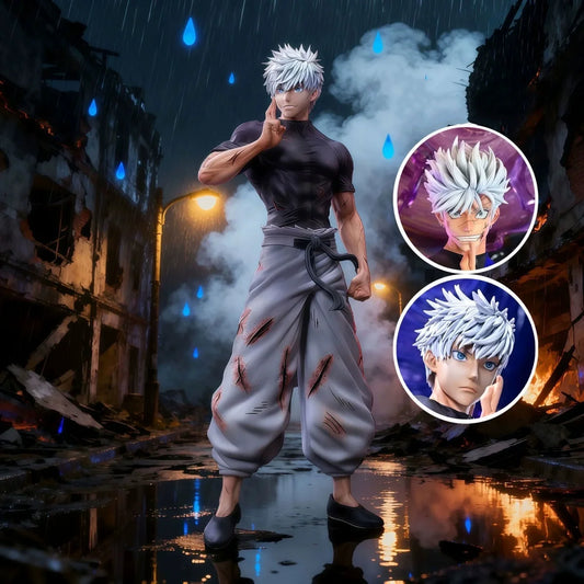 Satoru Gojo Anime Action Figure with Interchangeable Heads