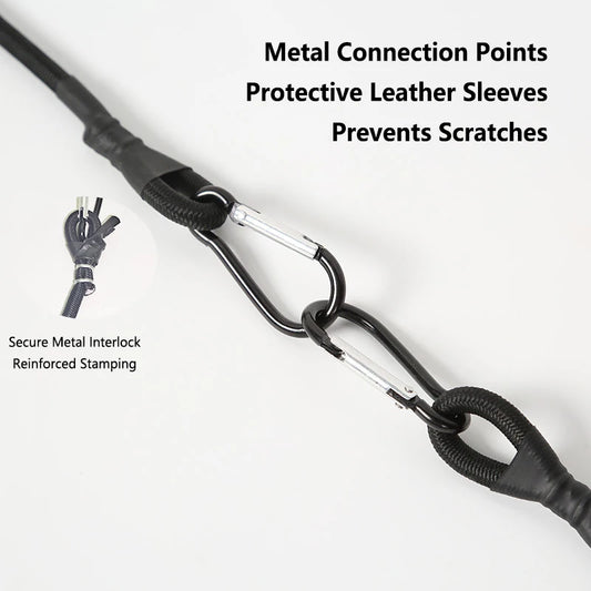 Heavy-Duty Elastic Bungee Cord with Secure Metal Hooks