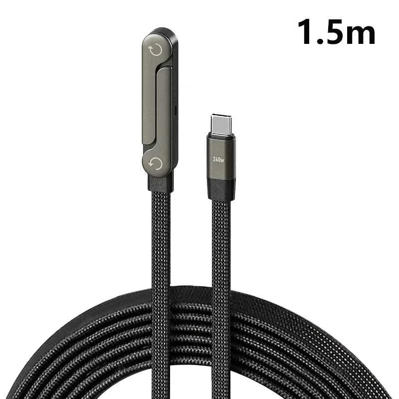 240W Fast Charging Cable with Built-in Phone Stand