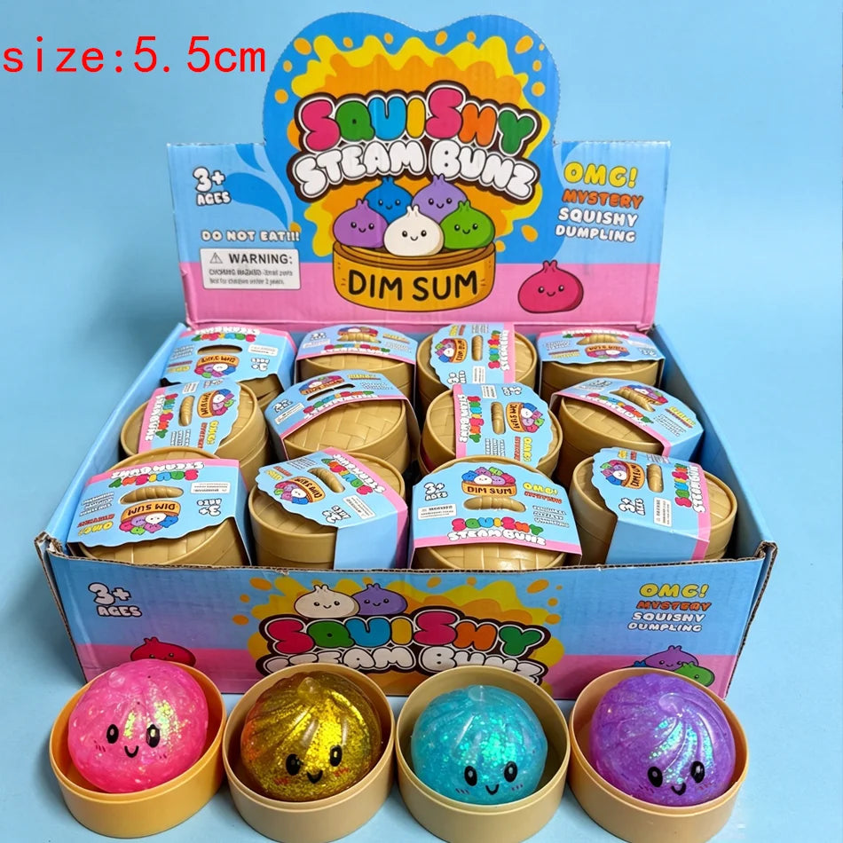 Glitter Dumpling Sensory Squishy Toy for Stress Relief