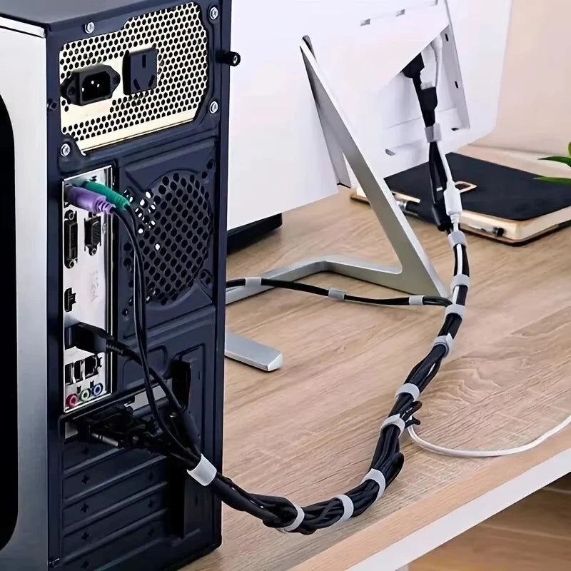 Reusable Cable Management Tie Roll for Home and Office