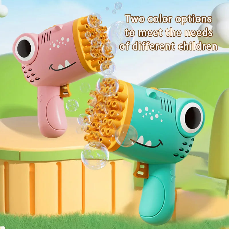 40-Hole Dinosaur Bubble Blaster for Kids and Parties