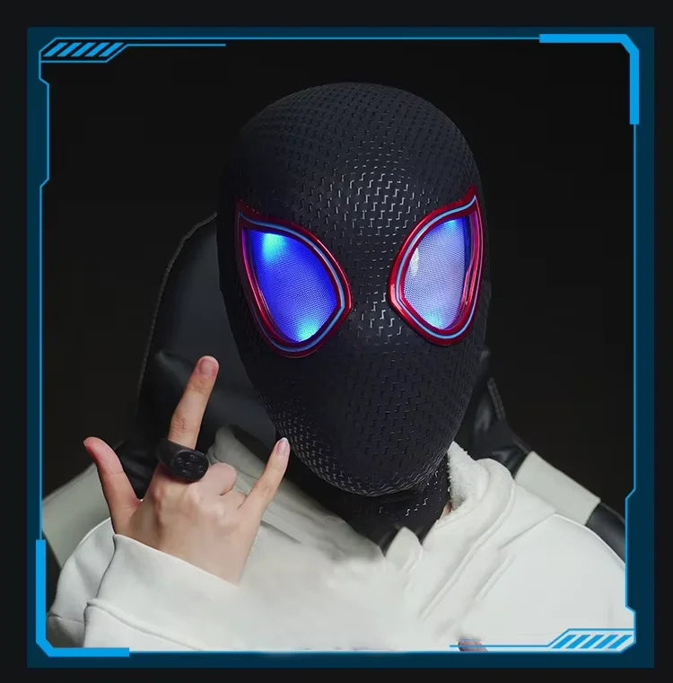 Interactive Miles Morales Mask with Remote Control Movable Eyes
