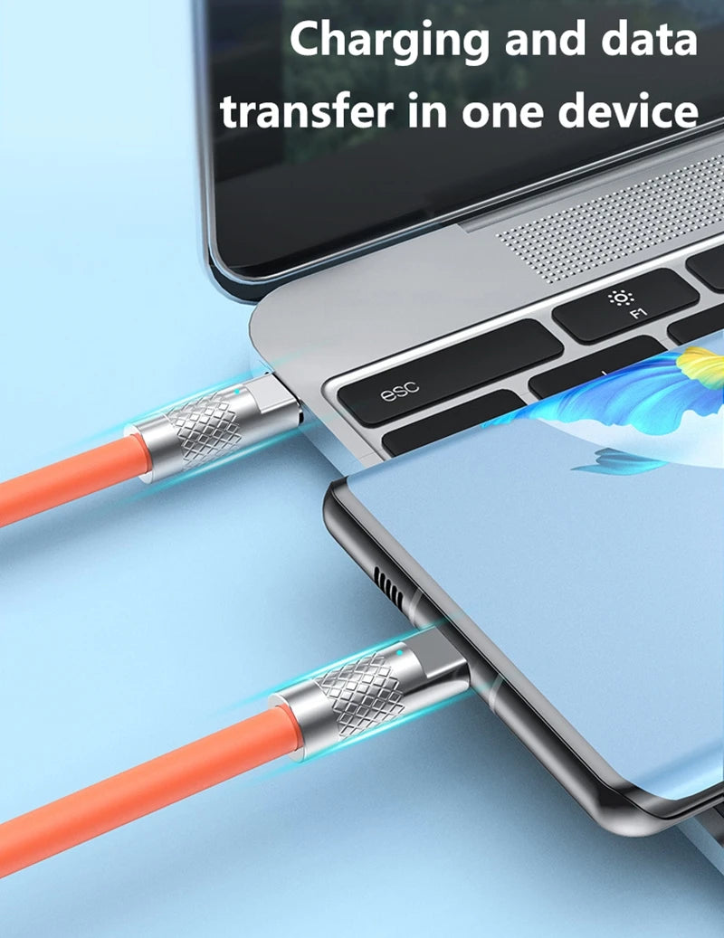 120W Super Fast Charging USB-C to USB-C Liquid Silicone Cable - 11